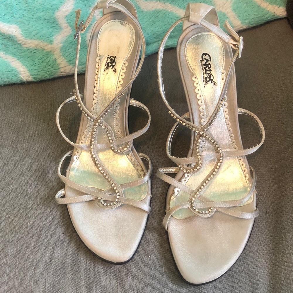 CARLOS SANTANA IDOL Sexy Rhinestone Stilettos Dress Shoes Heels Pumps Sz 7.5